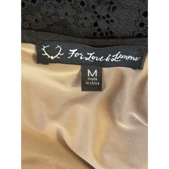 For Love & Lemons Rosalita Black Scalloped Lace Keyhole Mini Dress Size Medium - Picture 4 of 7